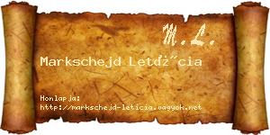 Markschejd Letícia névjegykártya